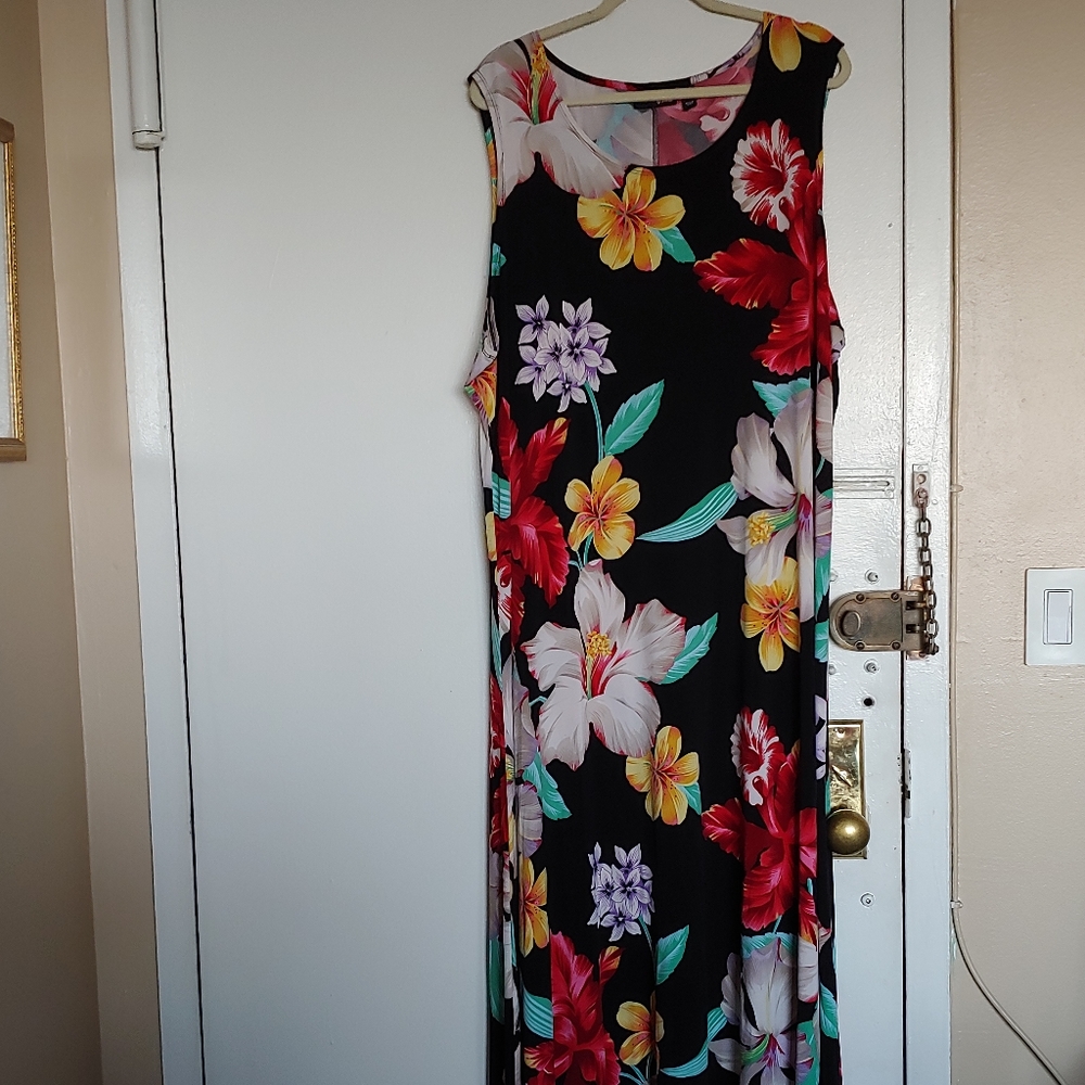 LOVELY FLORAL MAXI DRESS BY ATTITUDES BY RENEE-3X
